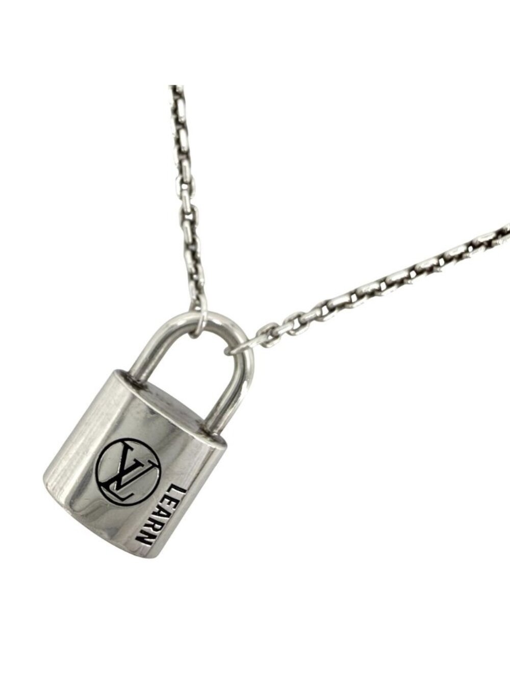 Louis Vuitton Necklace Lock It Learn Adjustable 925 Sterling Silver